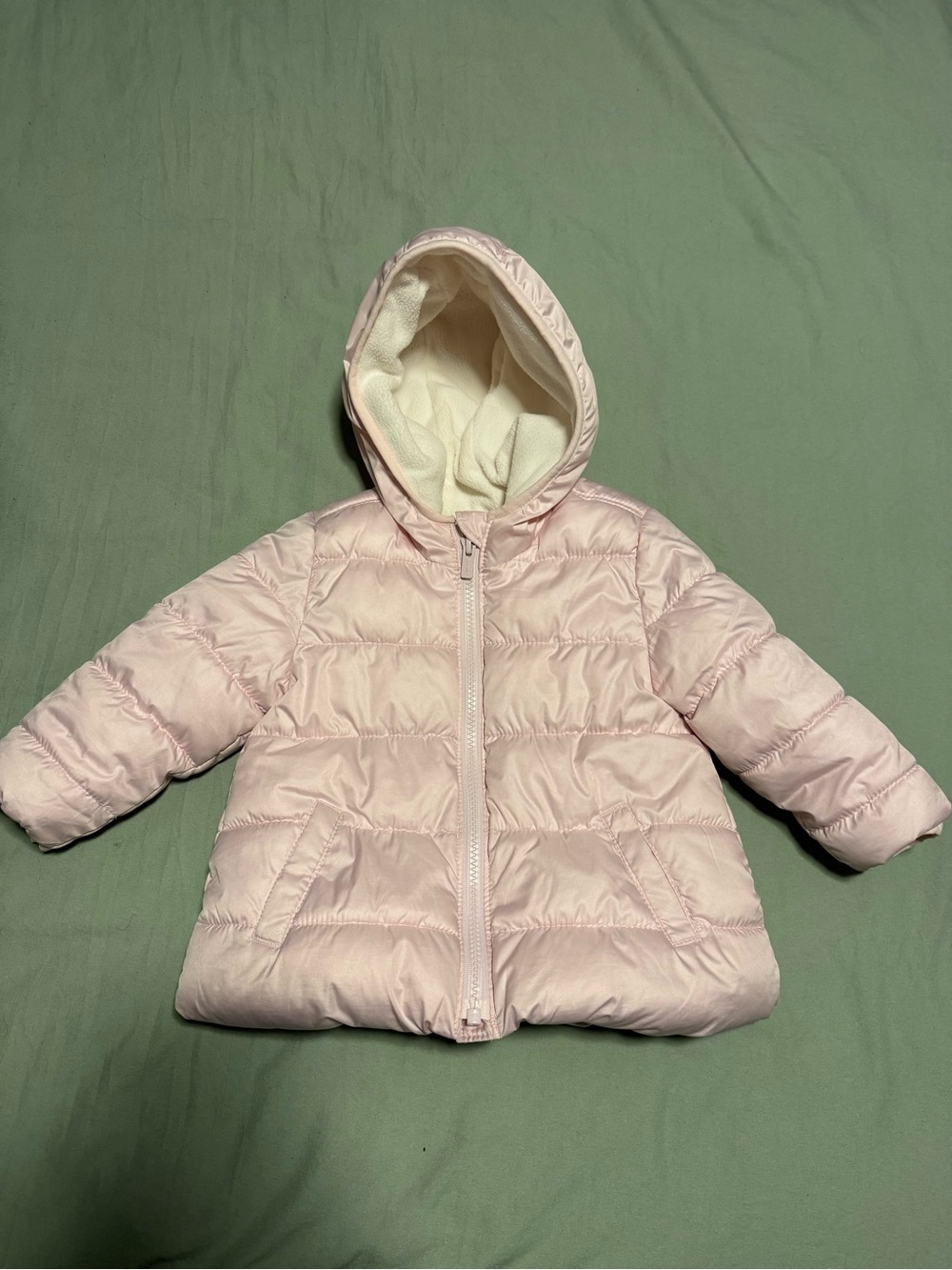 Old Navy Cream Fleece Jacket with Pink Loop - Baby/Toddler